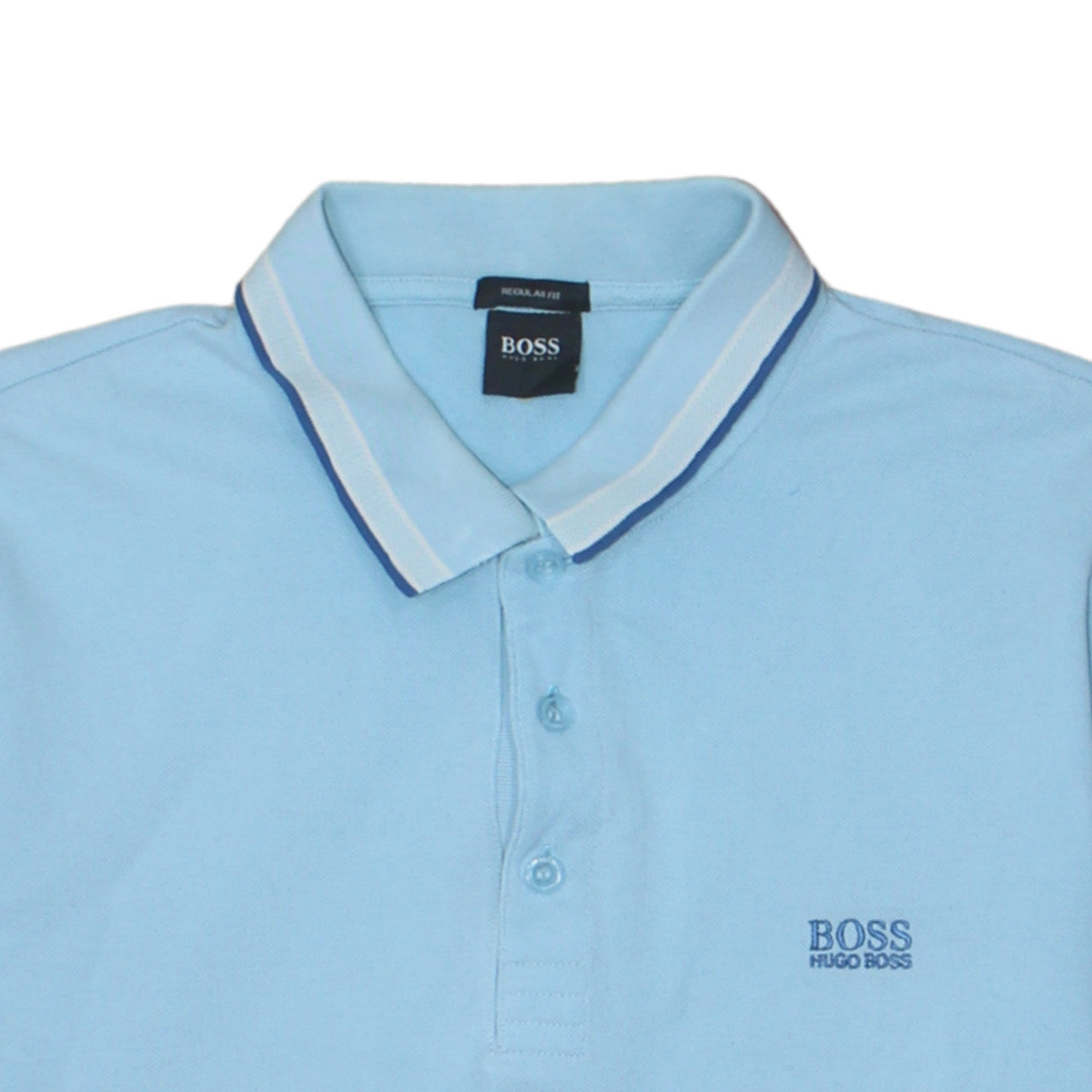 Hugo Boss Men's Blue Regular Fit Cotton Polo Shirt XL