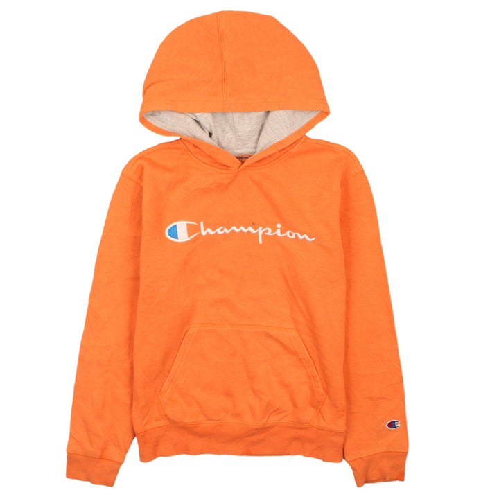 Champion Boys Orange Pullover Hoodie L Embroidered Logo Fleece