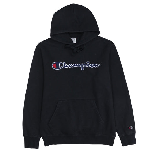 Champion Men's Black Pullover Hoodie Medium Regular Fit with Logo