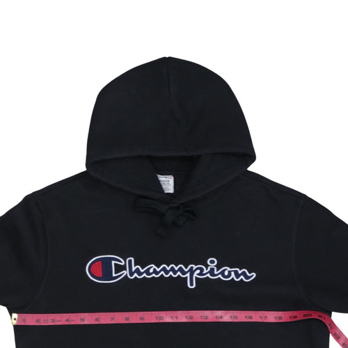 Champion Men's Black Pullover Hoodie Medium Regular Fit with Logo