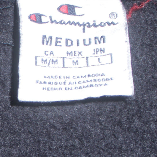 Champion Men's Black Pullover Hoodie Medium Regular Fit with Logo