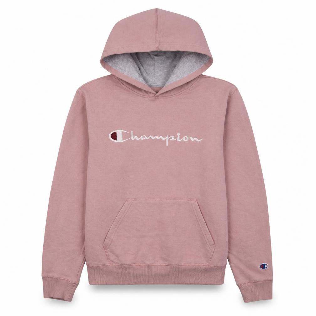 Champion Women Pink Pullover Hoodie XL Embroidered Logo Sweatshirt