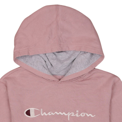 Champion Women Pink Pullover Hoodie XL Embroidered Logo Sweatshirt