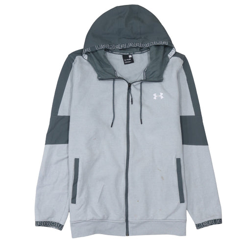 Under Armour Men’s Grey Full Zip Hoodie XL Sports Fleece Zip Up