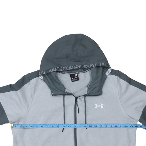Under Armour Men’s Grey Full Zip Hoodie XL Sports Fleece Zip Up
