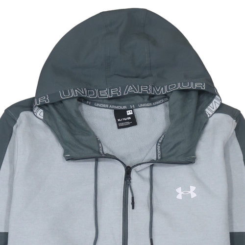 Under Armour Men’s Grey Full Zip Hoodie XL Sports Fleece Zip Up