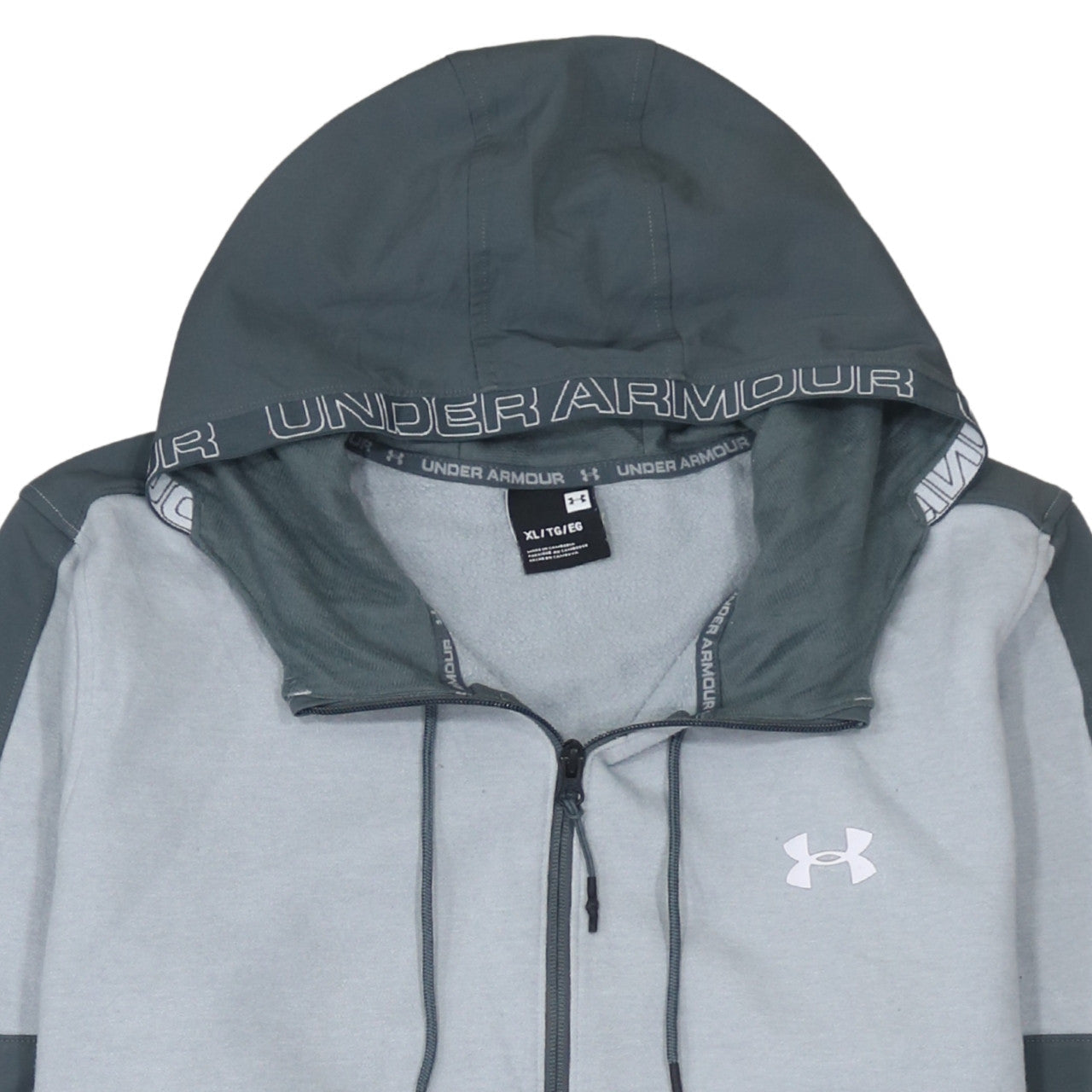 Under Armour Men’s Grey Full Zip Hoodie XL Sports Fleece Zip Up