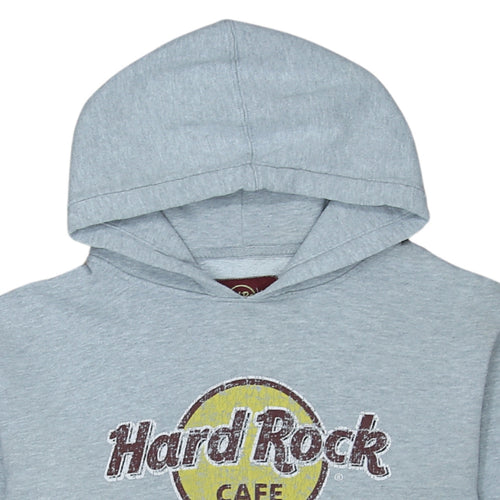 Hard Rock Cafe Women's Grey Pullover Hoodie Large Cotton Blend
