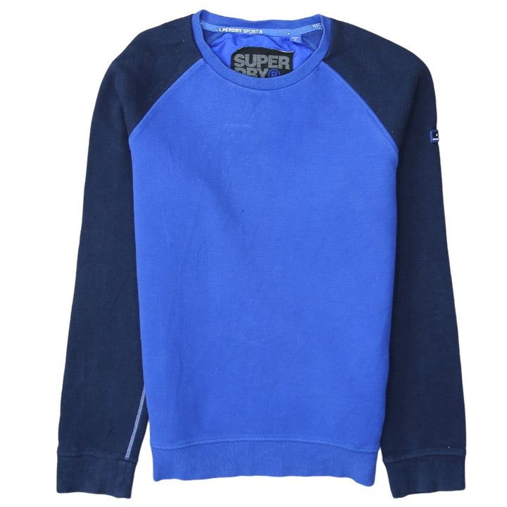 Superdry Men Blue L Crew Neck Pullover Sport Sweatshirt