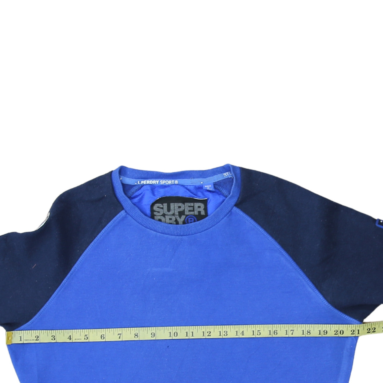 Superdry Men Blue L Crew Neck Pullover Sport Sweatshirt