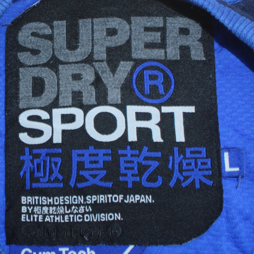 Superdry Men Blue L Crew Neck Pullover Sport Sweatshirt
