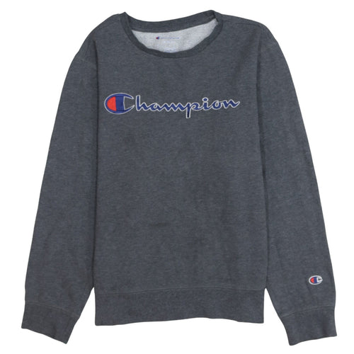 Champion Women's Grey Cotton Blend Pullover Sweatshirt Size L