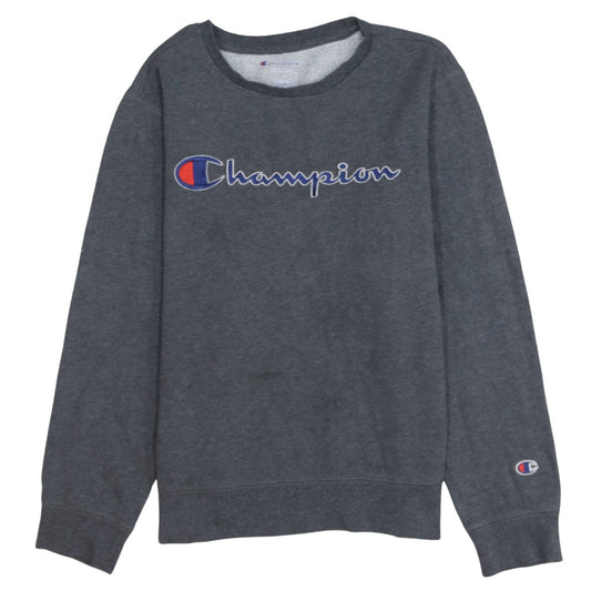 Champion Women's Grey Cotton Blend Pullover Sweatshirt Size L