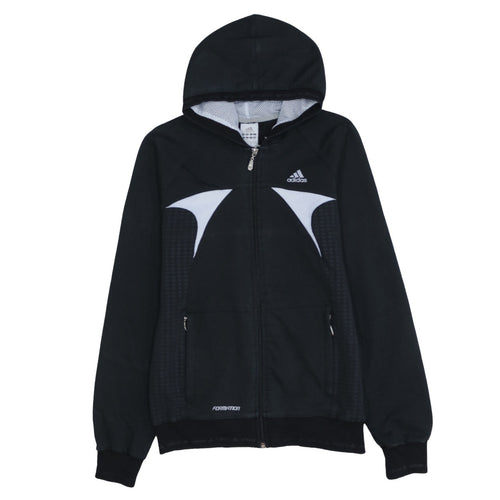 Adidas Women's Black Full Zip Hoodie Size 12 Hooded Sweatshirt