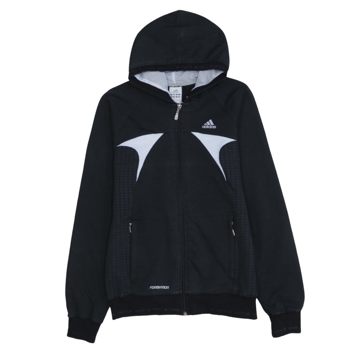 Adidas Women's Black Full Zip Hoodie Size 12 Hooded Sweatshirt