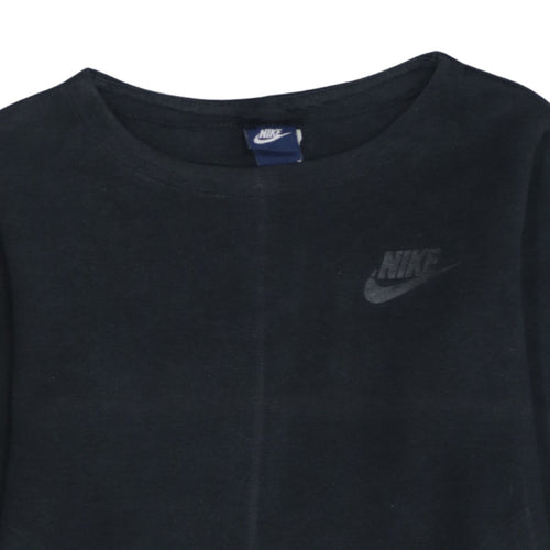 Nike Women Black Medium Pullover Sweatshirt with Drawstring Hem