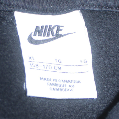 Nike Boys Black Pullover Hoodie XL (158-170cm) Fleece Lined Sweatshirt