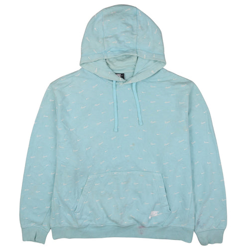 Nike Women’s Blue Pullover Hoodie XL Logo Print Casual Sweatshirt