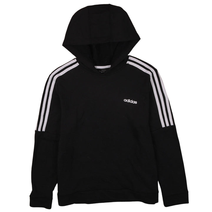 Adidas Womens Black Pullover Hoodie L 16-18 Casual Hooded Sweatshirt