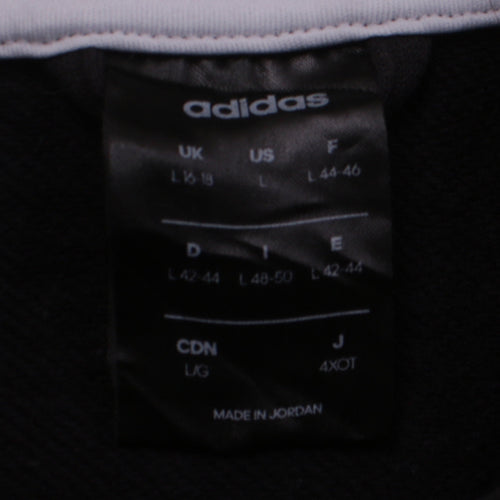 Adidas Womens Black Pullover Hoodie L 16-18 Casual Hooded Sweatshirt