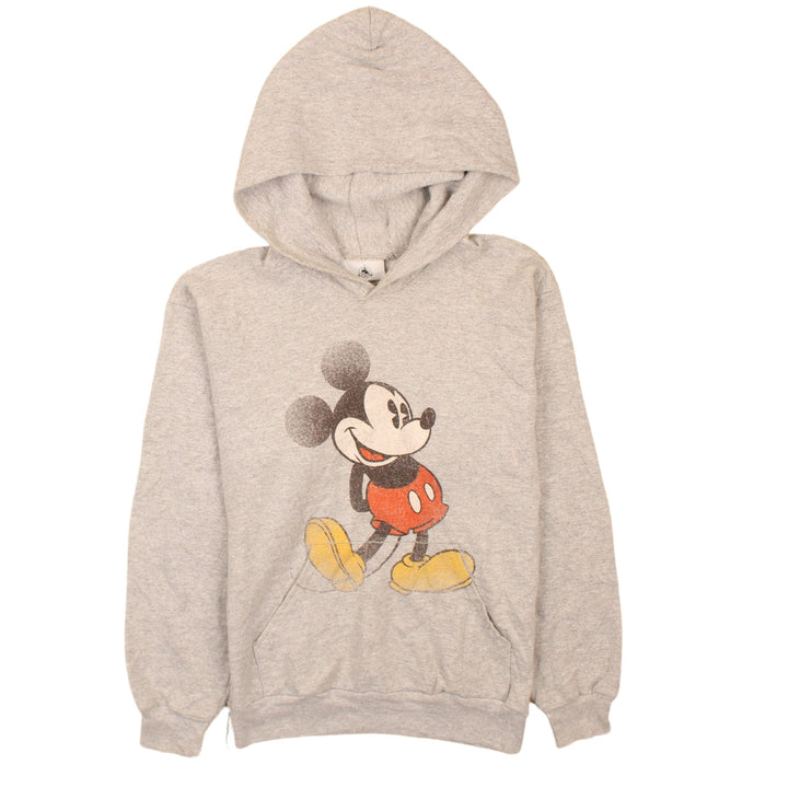 Disney Parks Girls Grey Mickey Mouse Pullover Hoodie Youth Large Cotton Blend