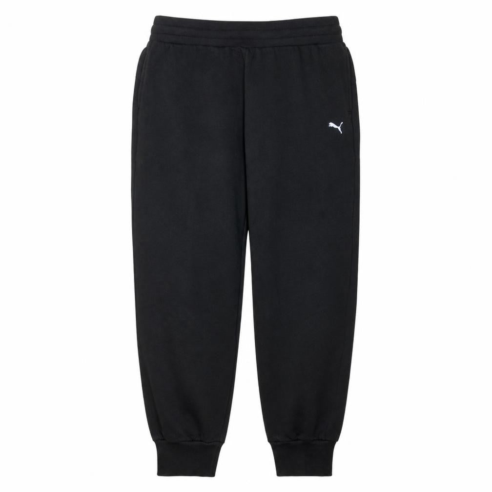 Front view of Puma Men's Black Fleece Jogger Sweatpants, size M