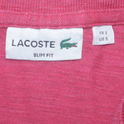 Lacoste Men's Red Slim Fit Cotton Short Sleeve Polo Shirt S