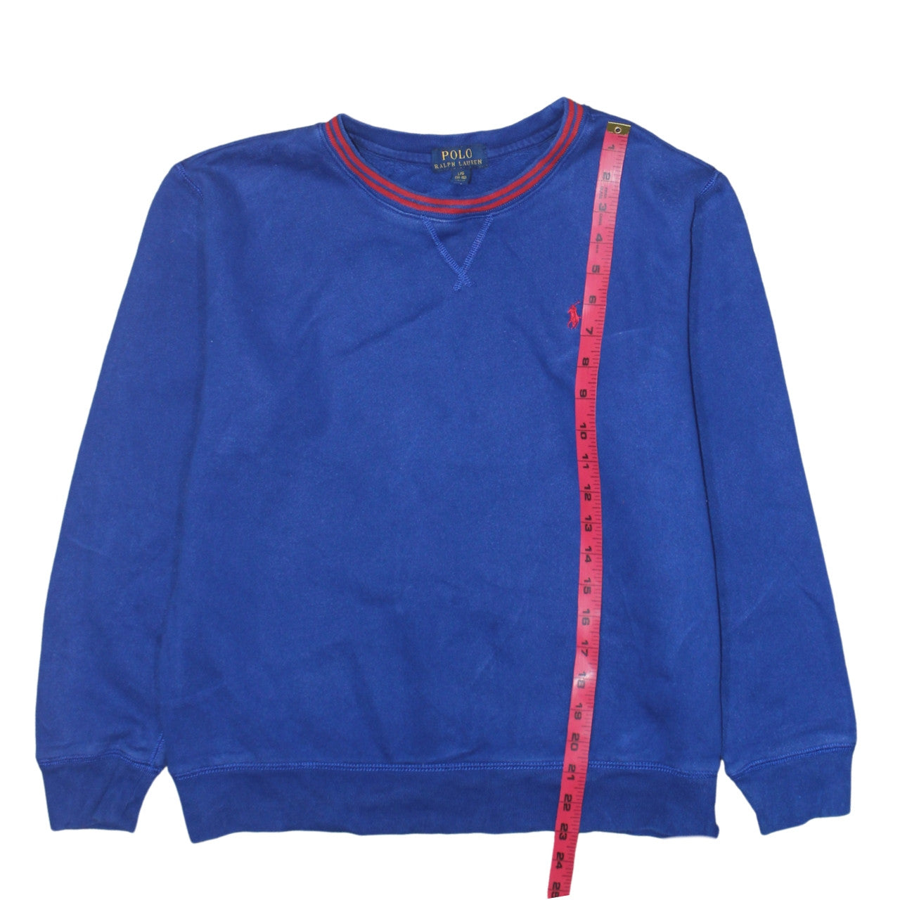 Polo Ralph Lauren Womens Blue Cotton Sweatshirt Size 14-16 Casual Crew Neck