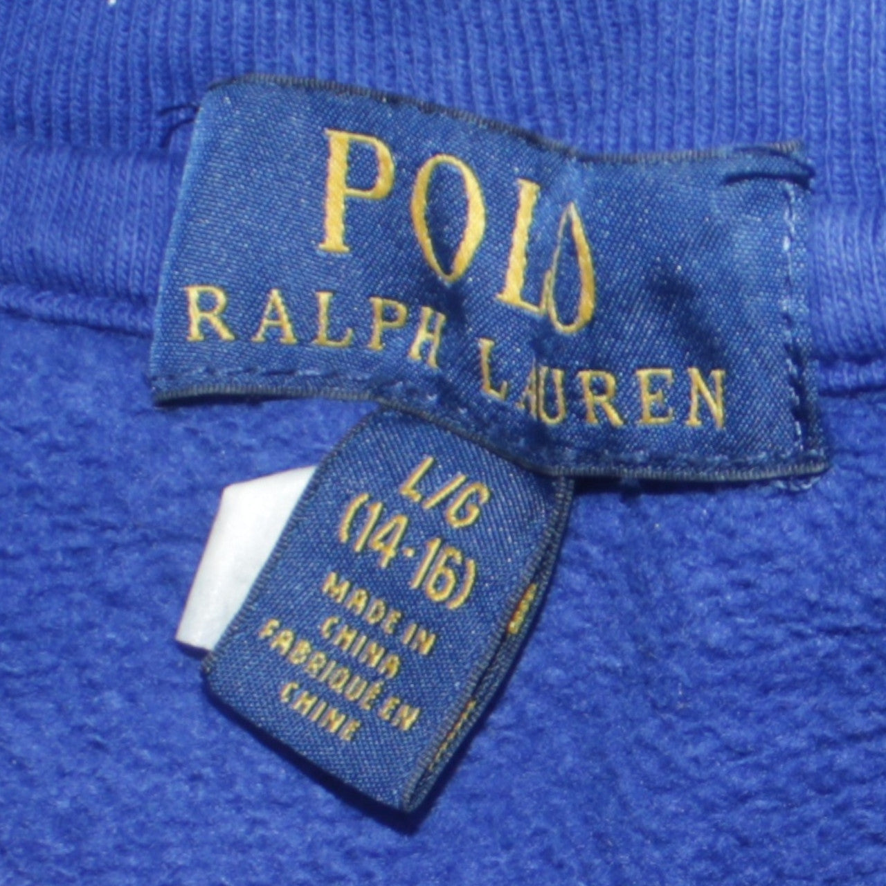 Polo Ralph Lauren Womens Blue Cotton Sweatshirt Size 14-16 Casual Crew Neck