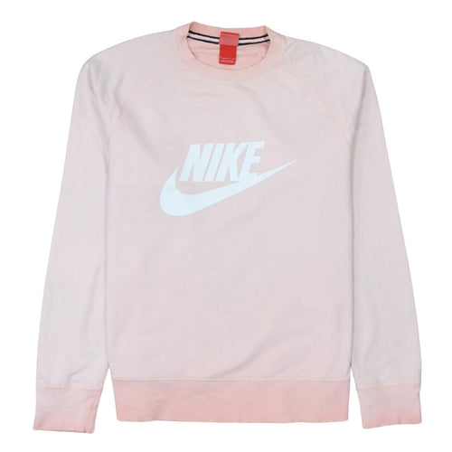 Nike Womens Pink Logo Pullover Sweatshirt Size L Cotton Crew Neck