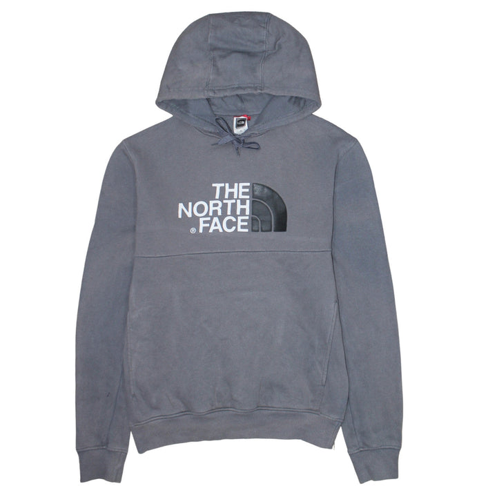 The North Face Men's Grey Pullover Hoodie Size S Cotton Logo Sweatshirt