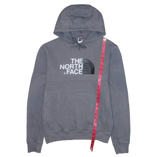 The North Face Men's Grey Pullover Hoodie Size S Cotton Logo Sweatshirt