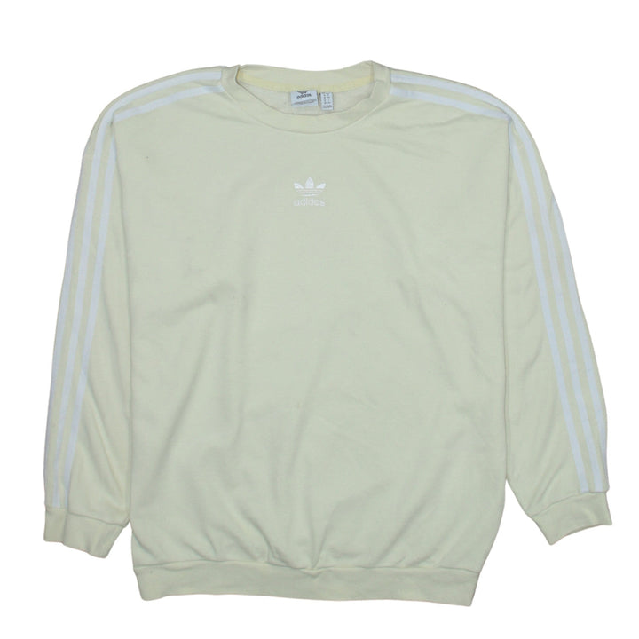 Adidas Women Beige Crew Neck Pullover Sweatshirt UK 12