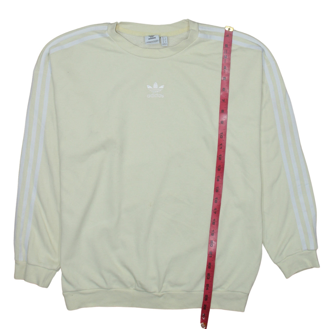 Adidas Women Beige Crew Neck Pullover Sweatshirt UK 12