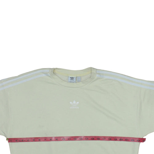 Adidas Women Beige Crew Neck Pullover Sweatshirt UK 12