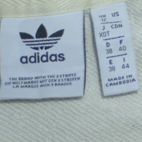 Adidas Women Beige Crew Neck Pullover Sweatshirt UK 12