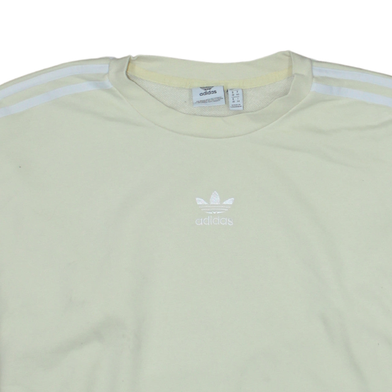 Adidas Women Beige Crew Neck Pullover Sweatshirt UK 12