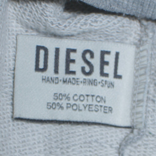 Diesel Mens Grey Blue Long Sleeve Crew Neck Pullover Sweatshirt L