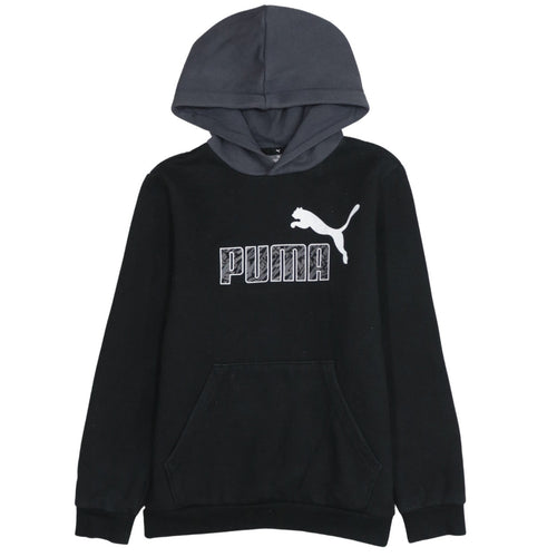 Puma Boys Black Hoodie 13-14 Years Pullover Fleece Sweatshirt