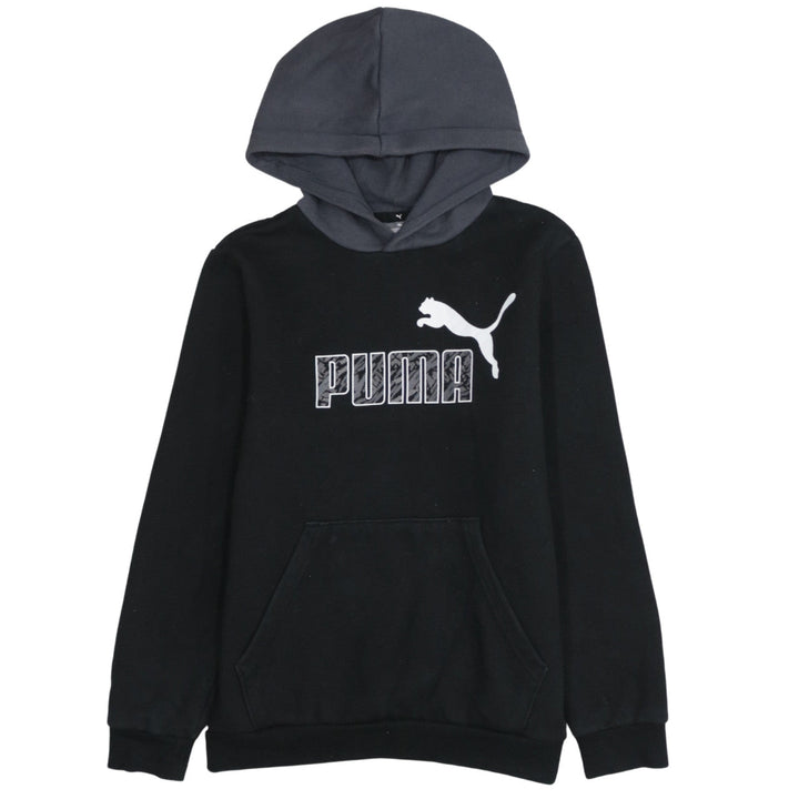 Puma Boys Black Hoodie 13-14 Years Pullover Fleece Sweatshirt