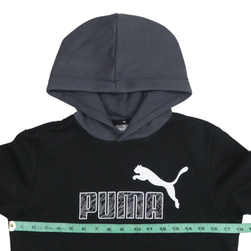 Puma Boys Black Hoodie 13-14 Years Pullover Fleece Sweatshirt