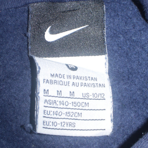 Nike Boys Blue Pullover Hoodie Medium 10-12 Years Fleece Sweatshirt