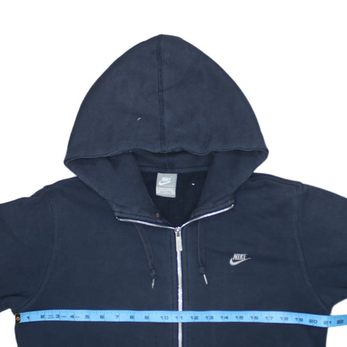 Nike Mens Blue Full Zip Hoodie Size M Cotton Fleece Sweatshirt