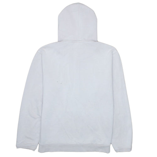Dickies Men White Pullover Hoodie Large Fleece Logo Sweatshirt