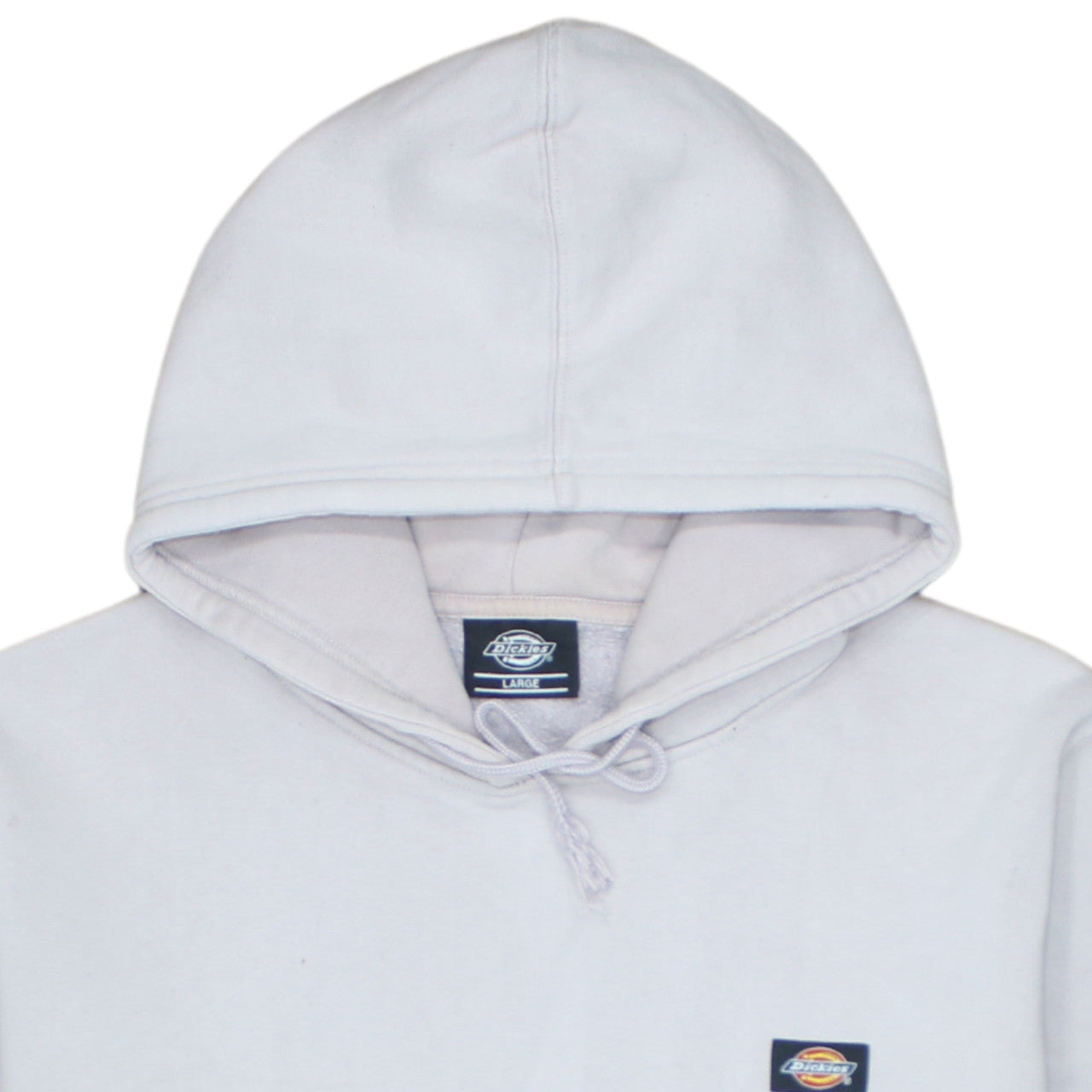 Dickies Men White Pullover Hoodie Large Fleece Logo Sweatshirt