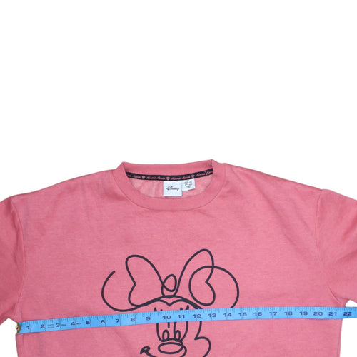 Disney Women’s Pink Minnie Mouse Pullover Sweatshirt XS