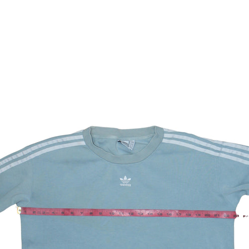 Adidas Women Blue Crew Neck Pullover Sweatshirt Size 10