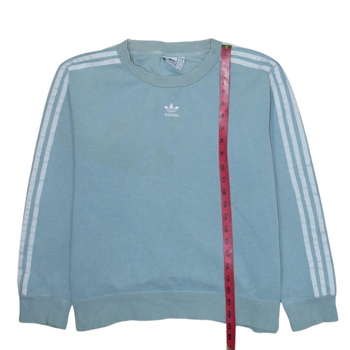 Adidas Women Blue Crew Neck Pullover Sweatshirt Size 10