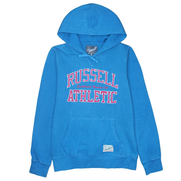 Russell Athletic Womens Blue Pullover Hoodie Size L Cotton Blend
