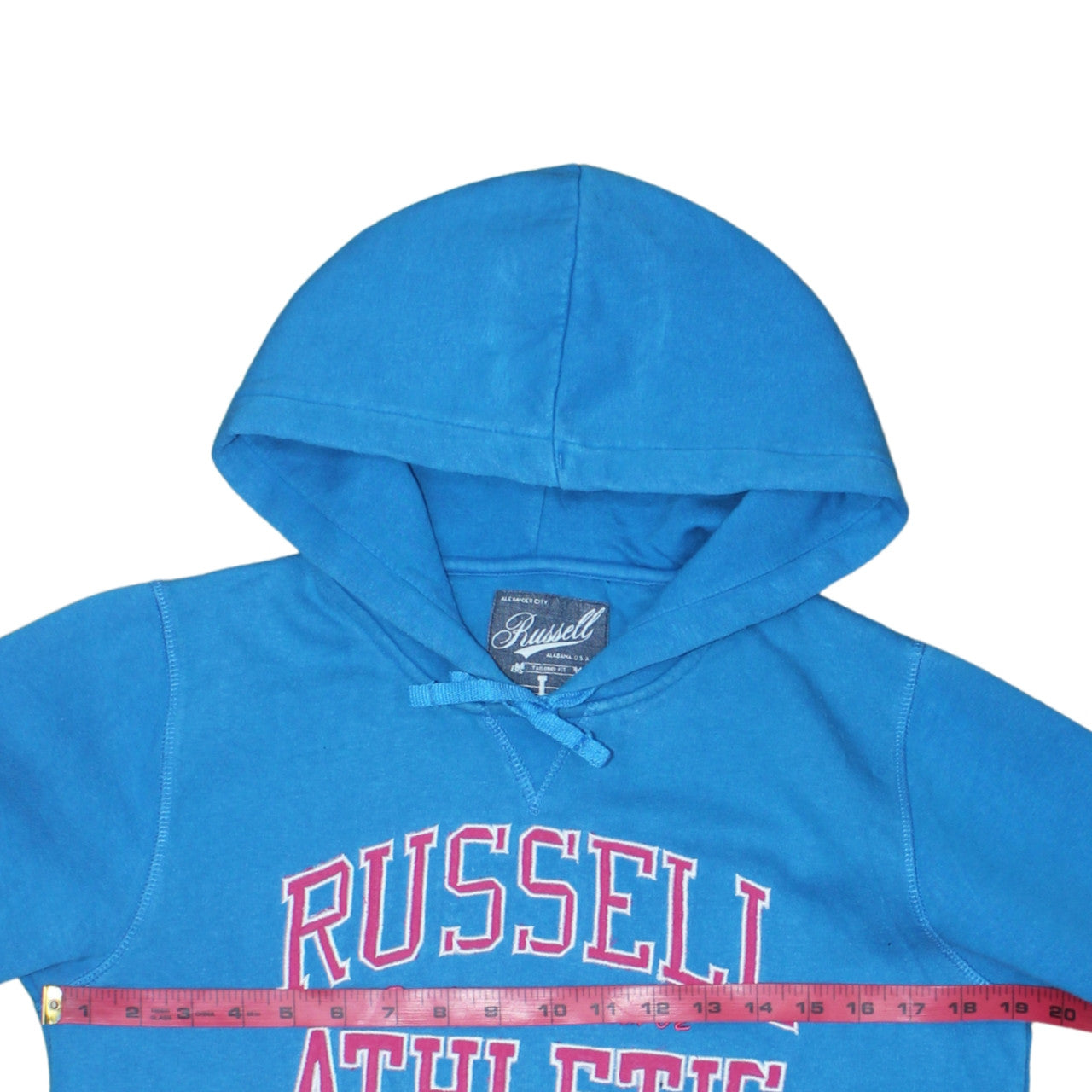 Russell Athletic Womens Blue Pullover Hoodie Size L Cotton Blend